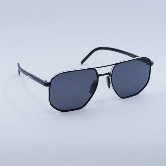 🕶️ New Prada PR59YS 1AB5Z1 Sunglasses - Black Frame, Dark Grey Polarized Lenses - Picture 1 of 13